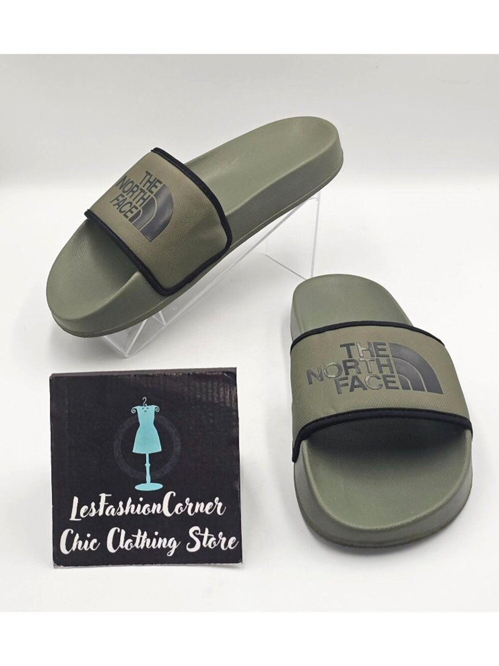 The North Face Men's Olive Green Base Camp Slide lll Open-Toe Sandals Sz 8 3744